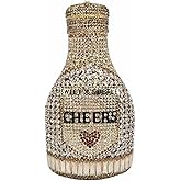 WuDiaoer Women Champagne Bottle Rhinestone Clutch Unique Evening Bag Crystal Dinner Handbag Bride Purse for Party Cocktail