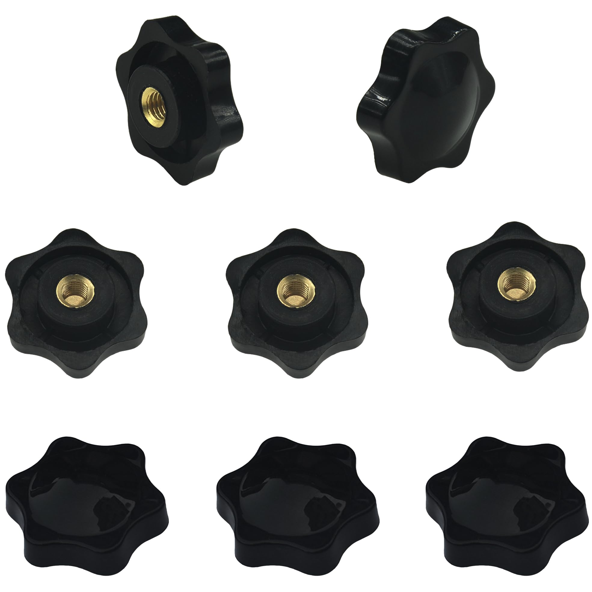 8 PCS Handle Wing Nuts,Clamping Star Knobs,Thumb Screws Nuts (M6*32mm)
