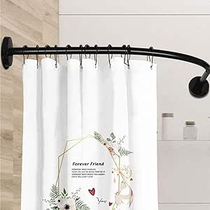 CTEGOOD Barra de Cortina de Ducha Curvada Forma de L, Barra de Ducha