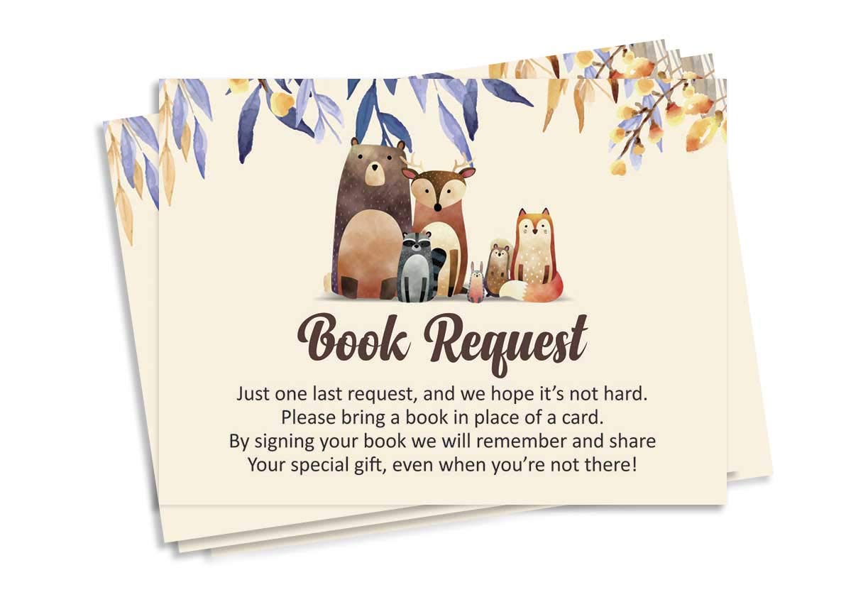 Inkdotpot 30 Books For Baby Shower Request Cards Bring A Book Instead Of A Card Jungle Animals Gender Neutral Baby Shower Invitations Inserts Games