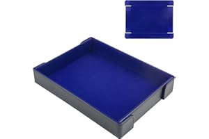 Buweeo PU Leather Dice Tray Magnetic Folding Dice Rolling Mat with Blue Felt Lining for Dice Games Portable Tabletop Board Games Tray