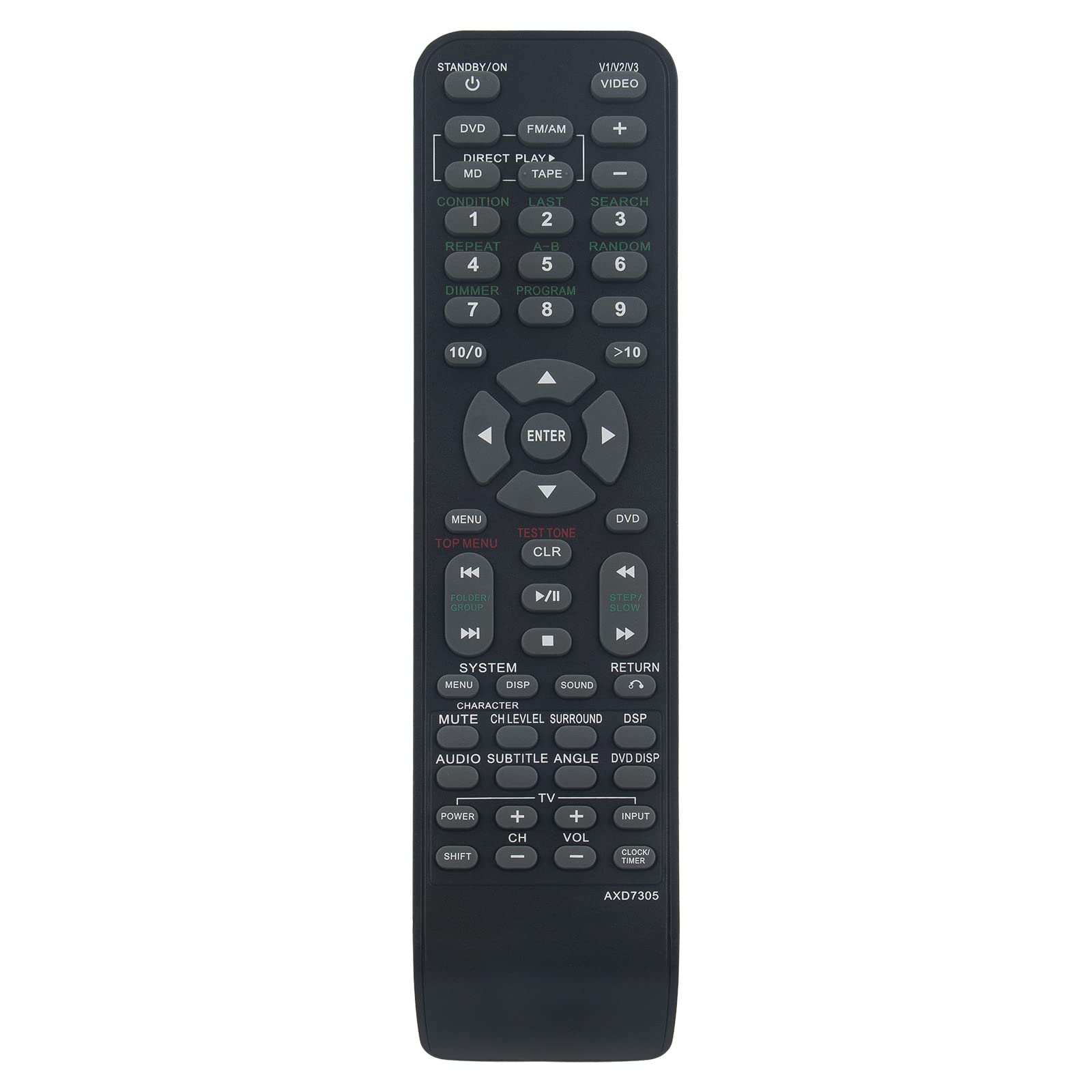 Replacement Remote Control AXD7305 Fit for Pioneer DVD CD Tuner Powered Subwoofer Satellite Speaker XV-DV77 XV-DV88 S-DV77S S-DV88S S-DV77ST S-DV88ST S-DV77SW HTZ-77DV