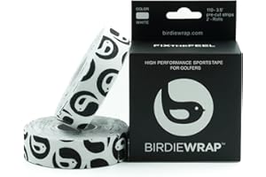 BirdieWrap Golf Sports Tape Wrap, 4-Way Stretch Athletic Tape for Hands and Fingers, Waterproof, Pre-Cut 110 Golf Finger Tape Strips, Blisters, Nicks Protection Sports Finger Tape