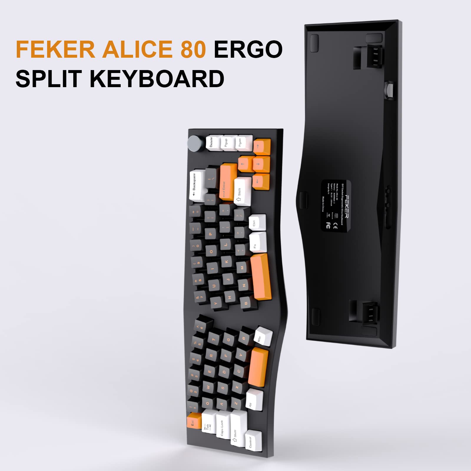 EPOMAKER FEKER Alice Layout Gasket Hot Swappable Bluetooth/2.4GHz/Type-C Gaming Keyboard with 68 Keys Wireless with 8000mAh Battery, NKRO RGB Backlit PBT Keycaps for Win/Mac