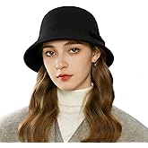 Womens Cloche Bucket Hat 1920s Vintage Fedora Ladies Church Bowler Hat Packable Elegant Dress Party Bell Round Cap