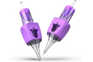 Wormhole Tattoo Needles, 50pcs Mixed Sizes Disposable Finger Ledge Tattoo Cartridge Needles #12 Standard 3RL 5RL 7RL 9RL 11RL Round Liner for Tattoo Machine Tattoo Gun Tattoo Supplies