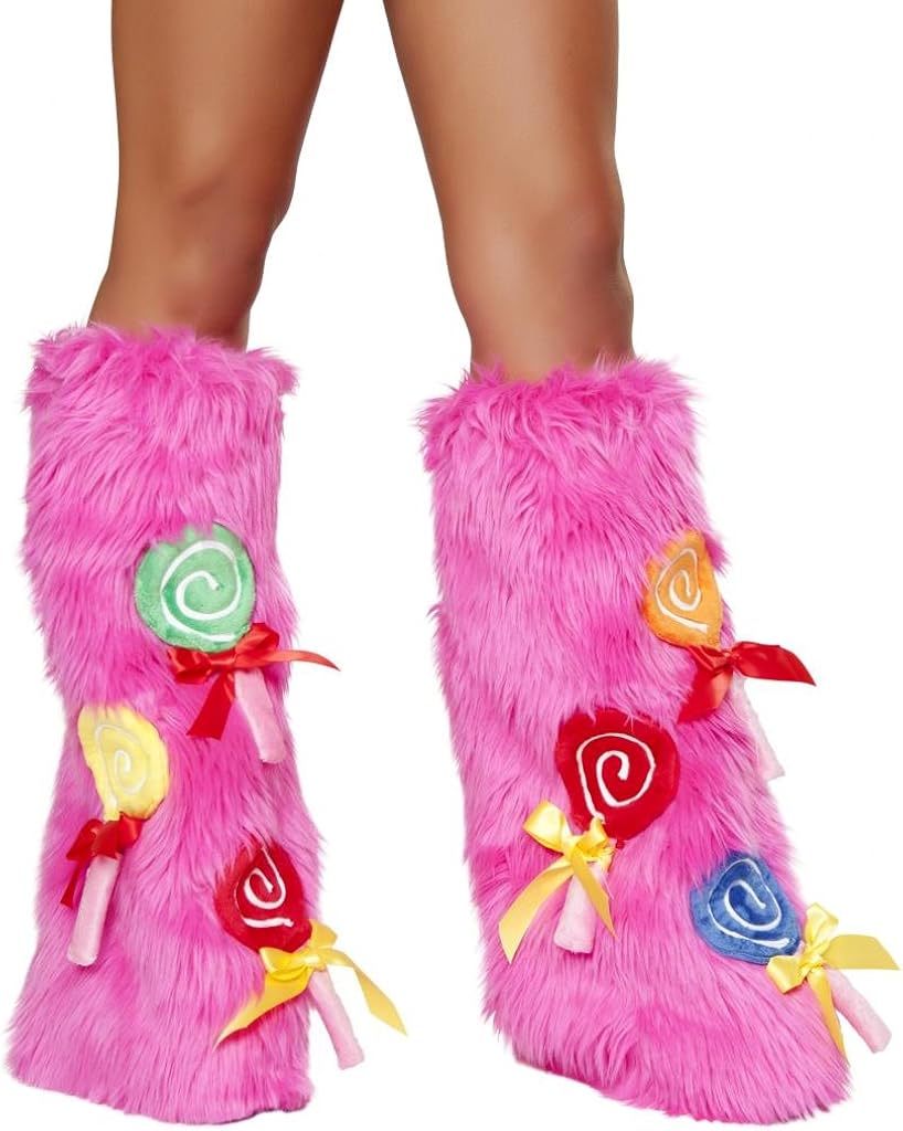 J. Valentine Women's Hot Pink Unicorn Lollipop Leg Warmers Sexy Halloween Costume