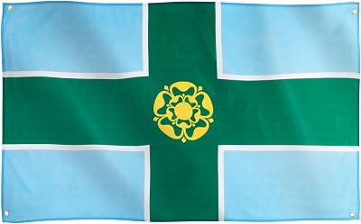 Runesol Derbyshire Flag 91x152cm 3x5ft 4 Grommets Eyelets Corner
