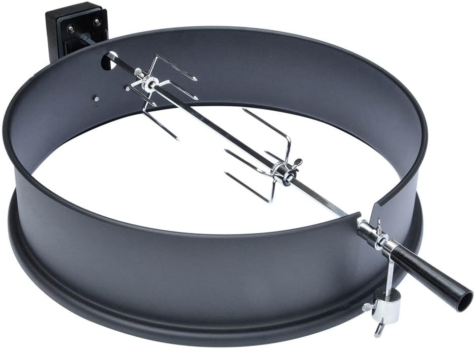 Onlyfire Universal High-Temp Resistance Black Coated Steel Charcoal Kettle Rotisserie Ring Kit for Weber 2290 and Other Models: Sports & Outdoors