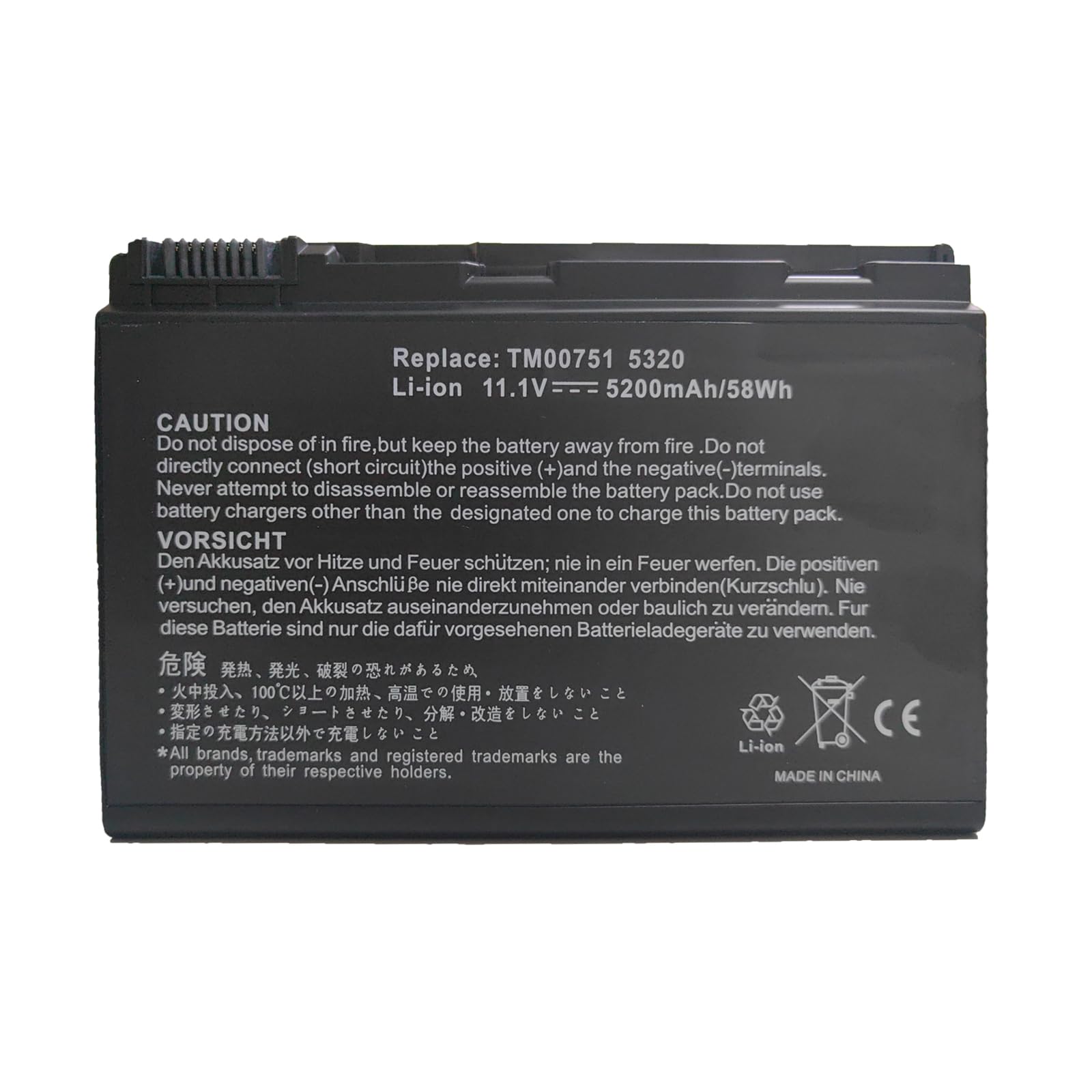 GRAPE32 Laptop Battery Replacement for Acer TravelMate 5220 5520 5310 5320 5330 5710 5720 7220 7320 7520 7720 Acer Extensa 5100 5210 5220 5230 5230E 5320 5420 5610 5620 5620G 5620Z 5630(11.1V 5200mAh)