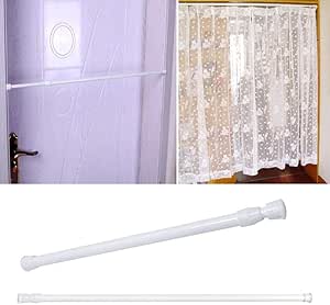 Barra de cortina de ducha ajustable 55 – 90 cm, con resorte redondo