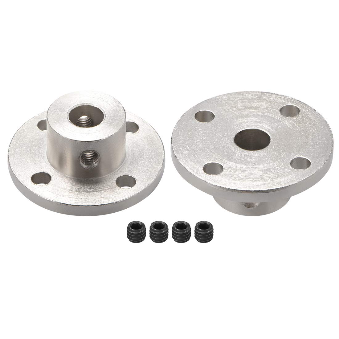 sourcing map 7mm Inner Dia H13*D16 Rigid Flange Coupling Motor Guide Shaft Coupler Motor Connector 2PCS for DIY Parts