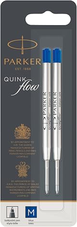 Parker Ballpoint Pen Refills Medium Blue QUINKflow 2 Count view 8