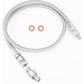 HK Paintball Airsoft Fill Whip Hose Extension 4500 Psi PCP, 36 inch Stainless Steel Air Fill Station & Charging System with Universal Quick-Disconnect Plug Adapter