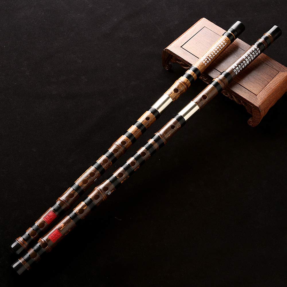 Key D G B07kstlw96 ディジーバンブーフルートシングルセクション6年黒い竹の漆器中国の伝統楽器c D E F G 色 G G G フルート 豪奢な
