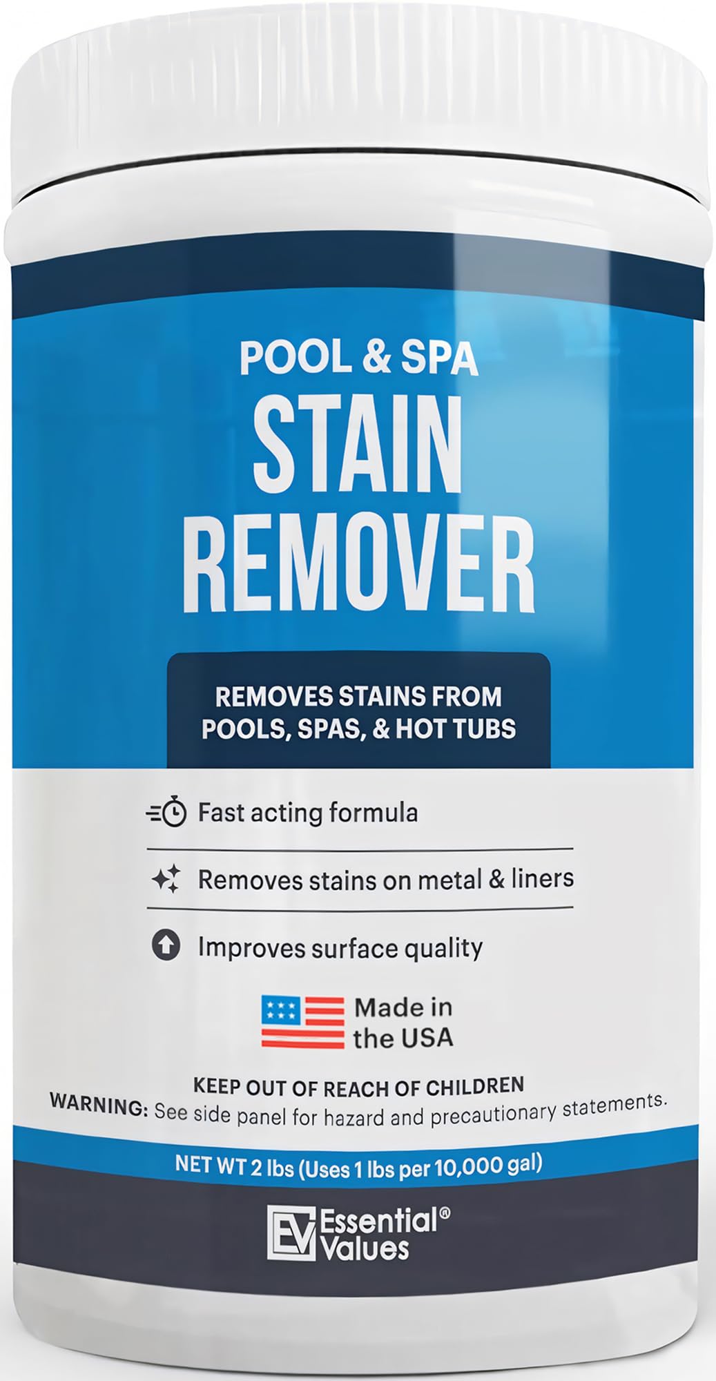 Swimming Pool & Spa Stain Remover (0.9 kg) - Natural & Safe Swimming Pool Stain Remover - Works Best for Vinyl Liners, Fibreglass, & Metals – Removes Rust & Tough Stains without Harsh Chemicals