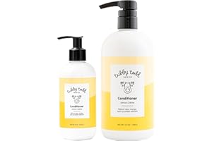 TUBBY TODD Hair Conditioner for Kids & Babies - Nourishing Frizz Control & Detangler - Lightweight, Sweet-Scented Formula - 2 Pack, 25 fl oz & 8 fl oz - Lemon Crème