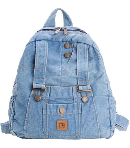 Denim Mini Backpack for Women, Small Canvas Purse Casual Backpack,Vintage Aesthetic Lightweight Preppy Daily Bookbag (【Light Blue】) : Clothing, Shoes & Jewelry