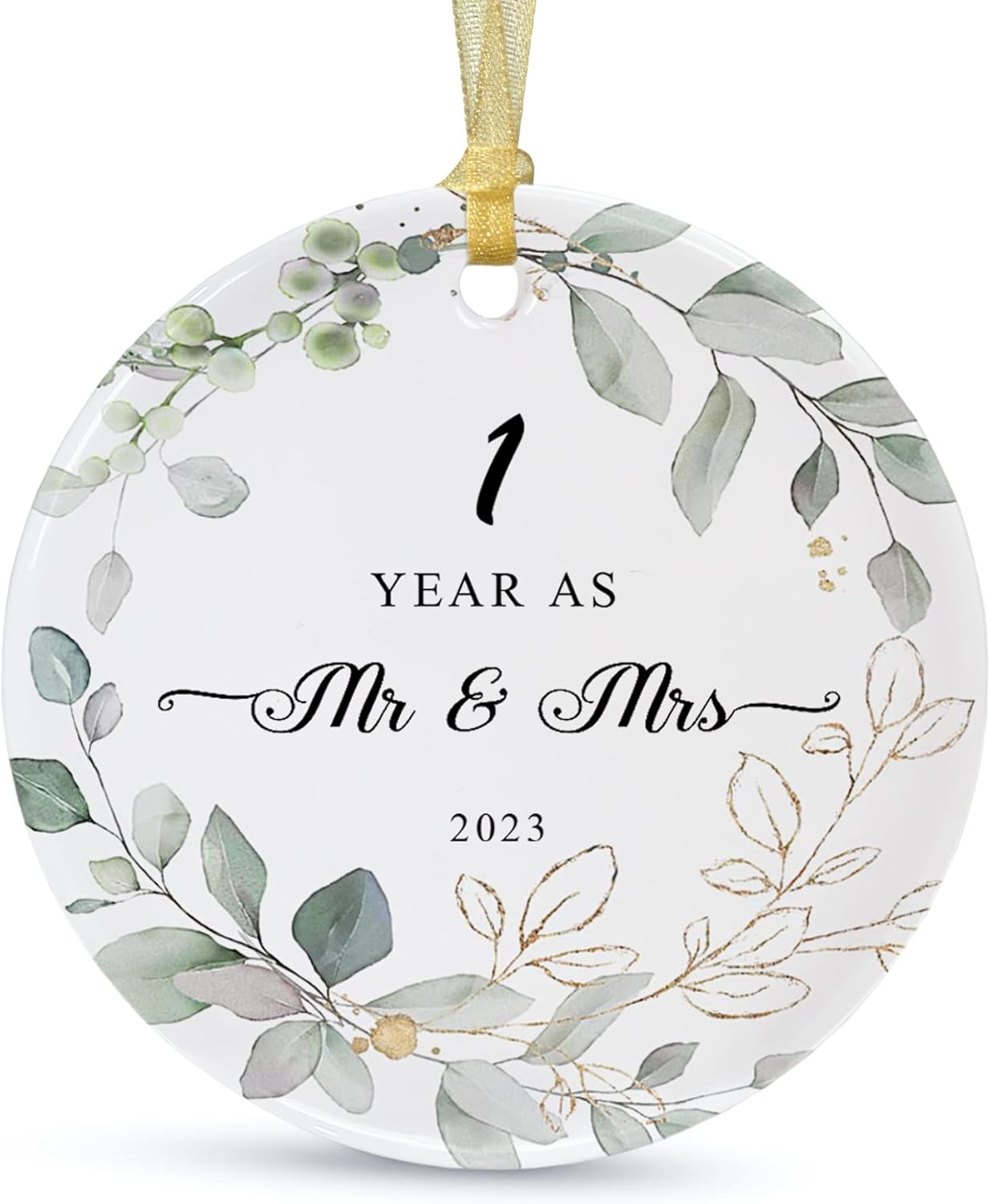 Ornaments - First Anniversary Christmas Ornaments Gifts for Couple,1st Anniversary Ornament 2023,1 Year Anniversary Wedding Ornaments Mr and Mrs Just Married Newlywed Keepsake