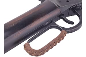 Handcrafted Large Loop Leather Lever Wrap for Lever Action Rifles (3.5" Suede (Brown/Brown))