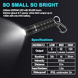 LUMINTOP EDC01 Keychain Flashlight 120LM Mini Torch 3 Modes AAA Battery IPX8 view 3