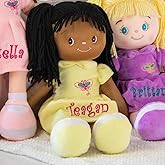 DIBSIES Personalized Butterfly Snuggle Doll - 15 Inch (Black Hair)