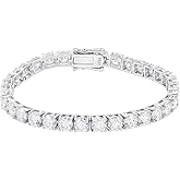 Gem's Beauty moissanite tennis bracelet 925 silver plated 14k gold 3-6.5mm D Color VVS1 Round Cut moissanite bracelets for women Men Gift birthday anniversary