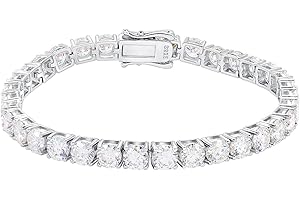 Gem's Beauty moissanite tennis bracelet 925 silver plated 14k gold 3-6.5mm D Color VVS1 Round Cut moissanite bracelets for women Men Gift birthday anniversary