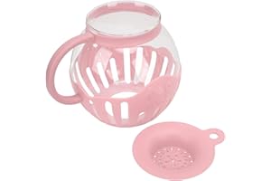 Focket Home Cinema Glass Microwave Popcorn Jar BPA Easy Share Popcorn Maker for Snacking (Pink)