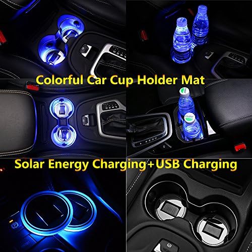 (Pack of 2) 2018 2017 Audi tt antenna q5 a4 a6 q7 a3 a8 a5 q3 a1 s3 sq5 tts s5 s6 a8l s7 s8 q2 r8 s4 rs5 rs7 rs4 rs6 rs3 rs2 Car LED For Cup Holder Trim Lights part Interior Lamps (Size(2.88in=73mm))