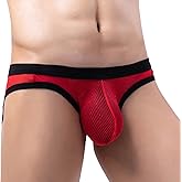 FEOYA Men's Bikini Underwear See Through Mesh Panties Low Rise Briefs Breathable Bulge Pouch Briefs Underpants
