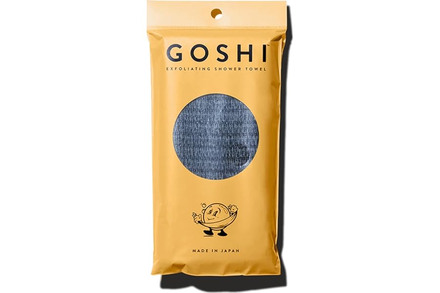 GOSHI Exfoliating Shower Towel – Rip-Resistant Exfoliating Washcloth for All Skin Types – Made in Japan