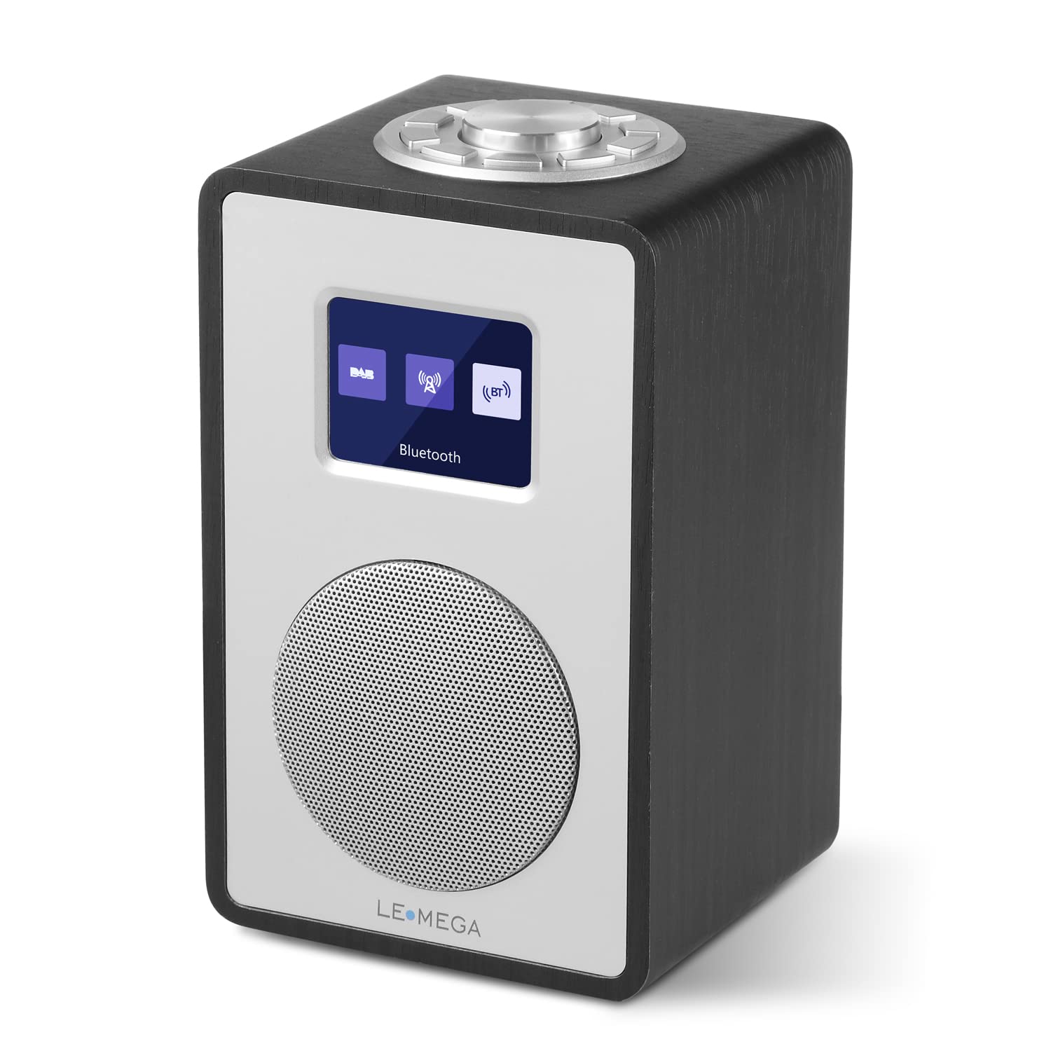 LEMEGA CR4 DAB/DAB+/FM Digital Radio with Bluetooth,Portable DAB Radio with Mains Powered,Dual Alarms Clock with Snooze,Colour Display,Wooden Effect - Black Oak