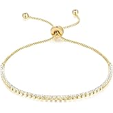 Chantel Yorke Tennis Bracelets for Women 14K Gold Bracelets for Women 14K Gold Cubic Zirconia Adjustable Bolo Clasp