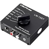 SIUNIMAS RCA&amp;/AUX/1/4 1/8&rdquo; Passive Stereo Inline Variable Audio Attenuator Adjustable Audio Attenuation Box for Home Theater and Official Audio Performance Playing (SIM-at-AUX/RCA/TS)