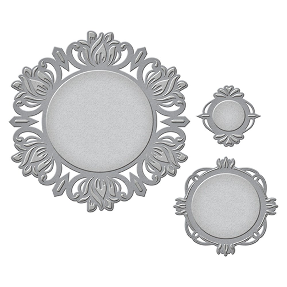 Spellbinders Shapeabilities Stile Floreal Medallion Die, Metal, Brown, 22 x 17.4 x 0.2 cm