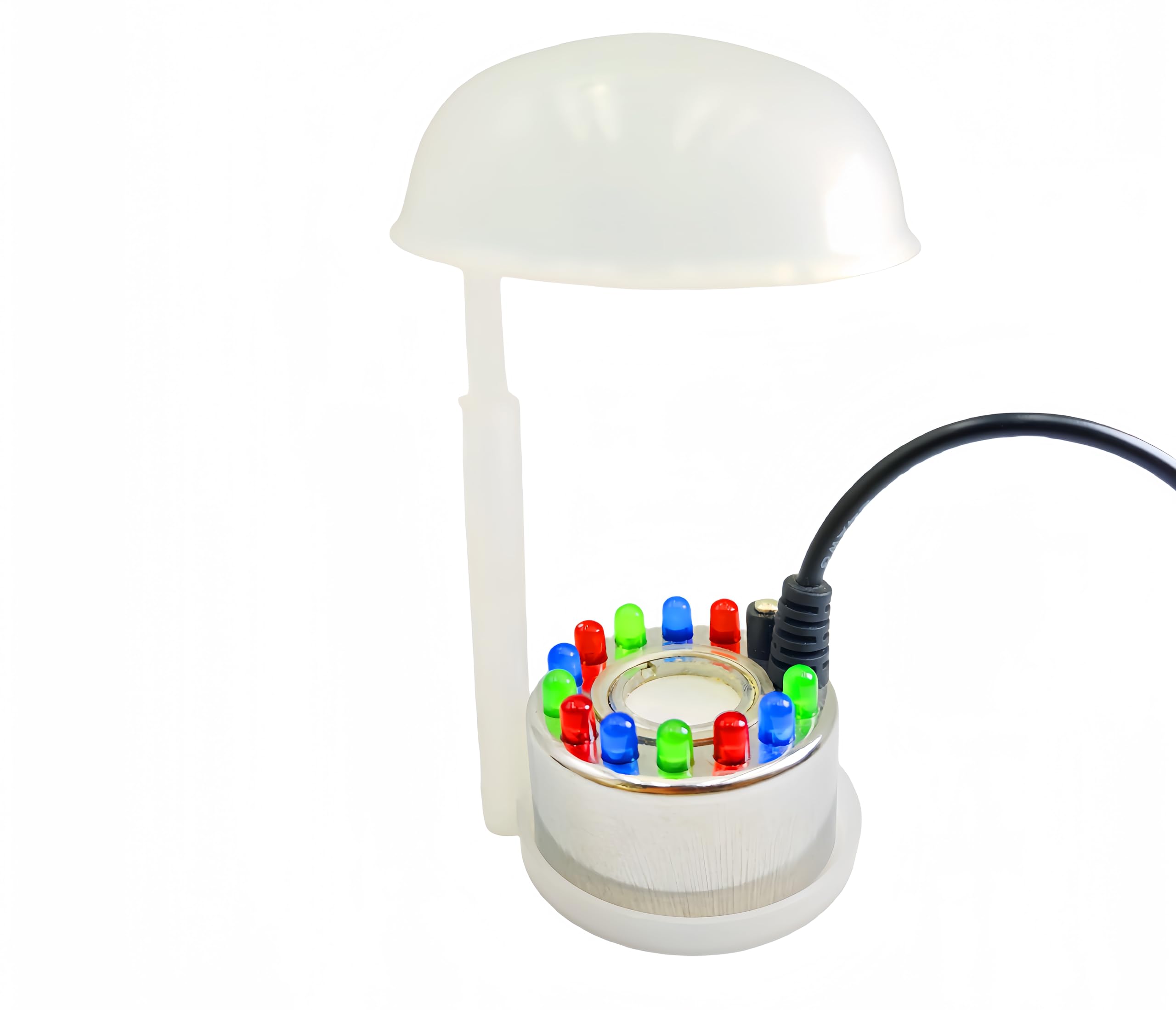 Photo 1 of Akeydeco Halloween Party Mist Maker,Ultrasonic Water Pond Fountain Fogger 12 LED Red Yellow and Blue Light Flashes Aluminum Atomizer Air Humidifier for and Rockery Fish Tank Vase Birdbath Deco