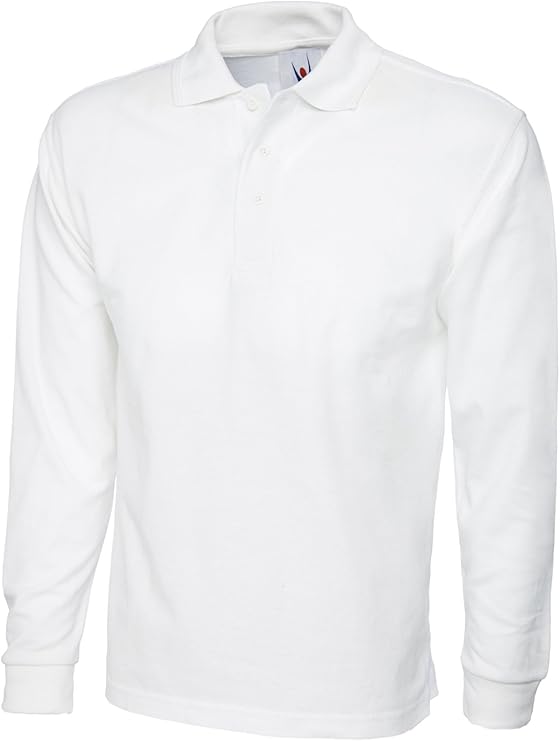 Uneek UC113 - White - XL - 250 GSM - Longsleeve Polo Shirt X Large: Amazon.co.uk: Clothing