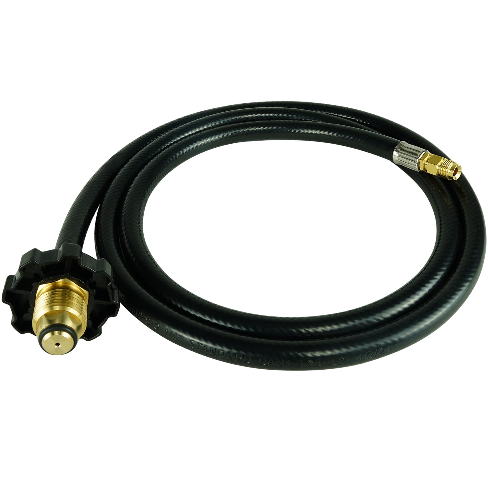 Photo 1 of 1/4-inch Inverted Flared RV Propane Hose Kit Rubber Camper Propane Extension Tank Hose Replacement 59035 Propane Hose 5 Feet