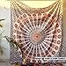 Craft N Craft India Wall Tapestry - Hanging Mandala Tapestries – Bohemian Beach Picnic Blanket – Hippie Decorative & Psychedelic Dorm Decor - 92 x 82 Inch (Queen)