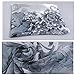 E-Clover Herebuy - Unique Women's Floral Scarves: Chiffon Flowers & Birds Printed Scarf (Black&Gray)