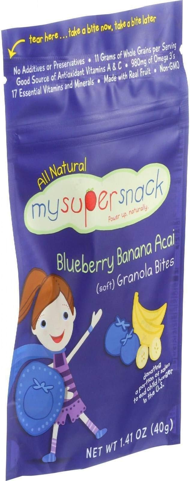 Mysupersnack, Granola Bites Blueberry Banana Acai, 1.41 Ounce