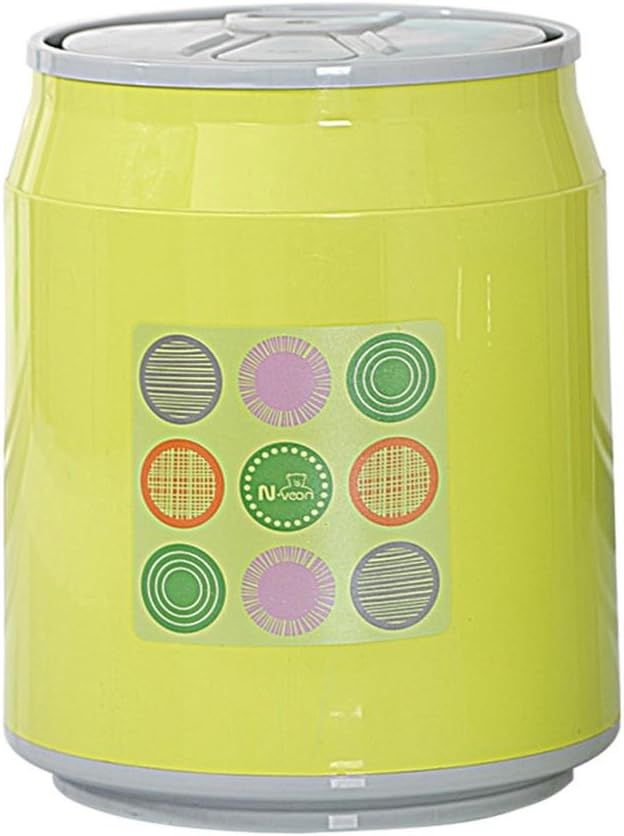 GAOCHUNFANG® Trash Bin Pressure Type Home Plastic Coke Cans Trash Can Kitchen Trash Bin Living Room Bedroom Small Baskets, yellow, small
