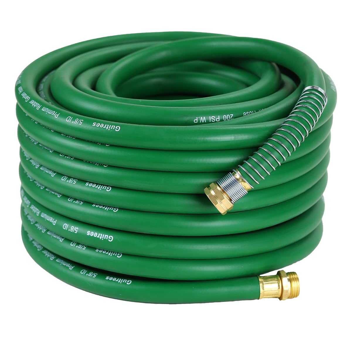 Guitrees 90FT 5/8 Heavy Duty Rubber Garden Hose - 200psi Working, 1000psi Burst - Hot/Cold Water - Five-Layered Braiding for Durability - Versatile for Gardening, Agriculture, Construction(Green) Image