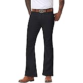 MZNBURAM Men's Stretch Slim Fit Bell Bottom Cowboy Denim Disco Pants Flared Jeans-31 Inseam