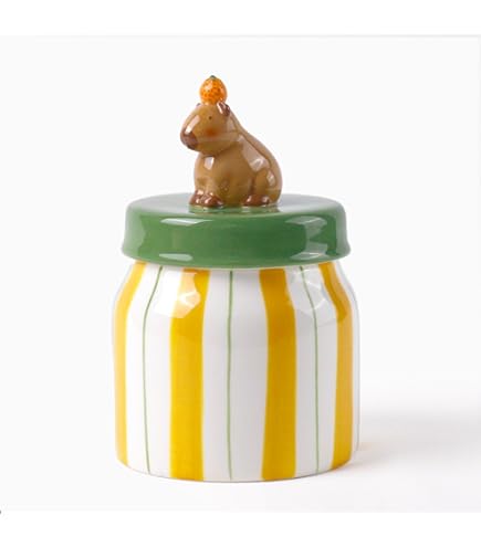 Easter Bunny Ceramic Cookie Jar With Lid - Decorative Kitchen Canister For Candy & Treats