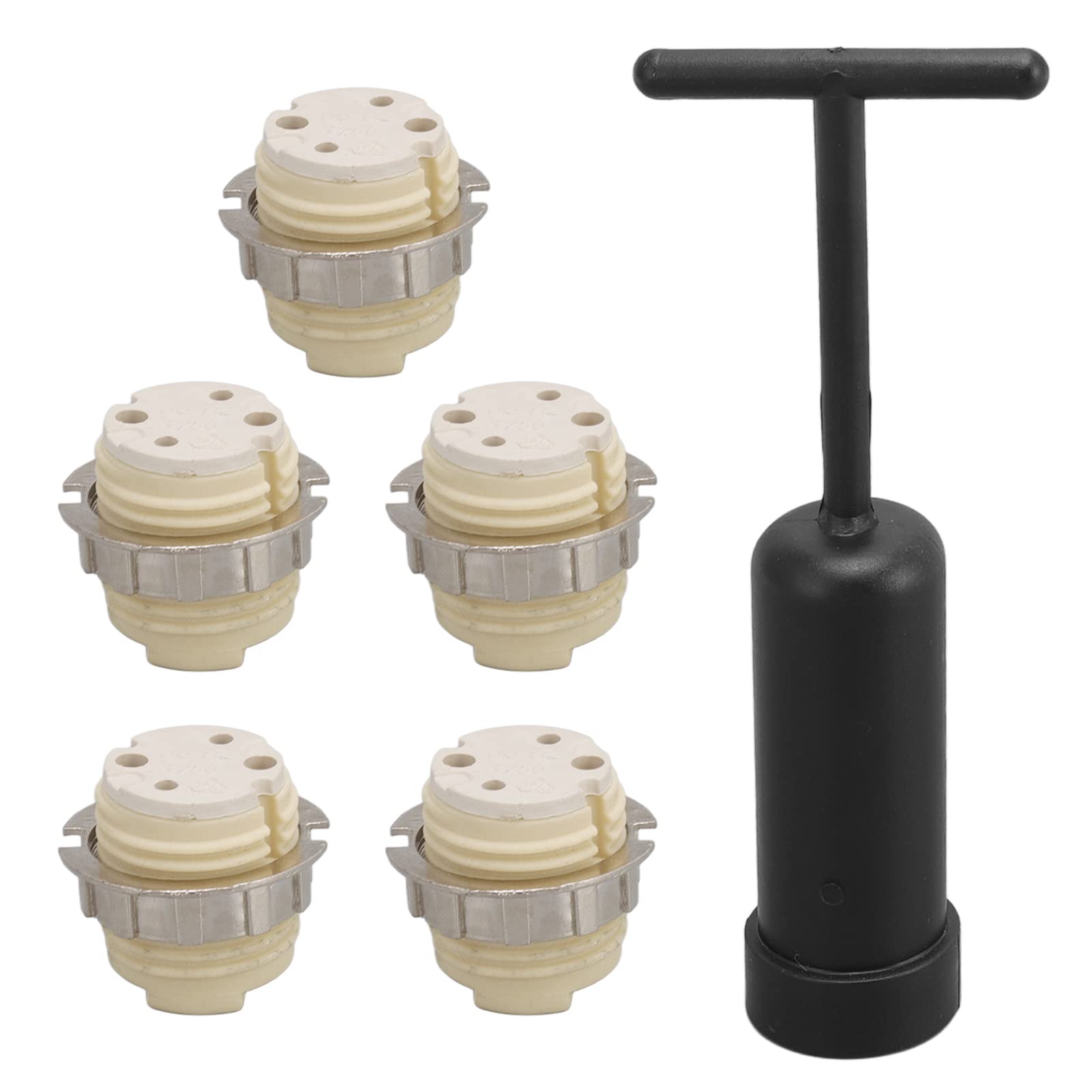 5Pcs G9 Ceramic Lamp Holder Temperature Resistance Zinc Alloy Light Bulb Base Socket with Socket Removal Tool