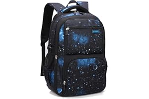 Galaxy-Print School-Bag Backpack for Boys Middle-School Elementary Bookbag