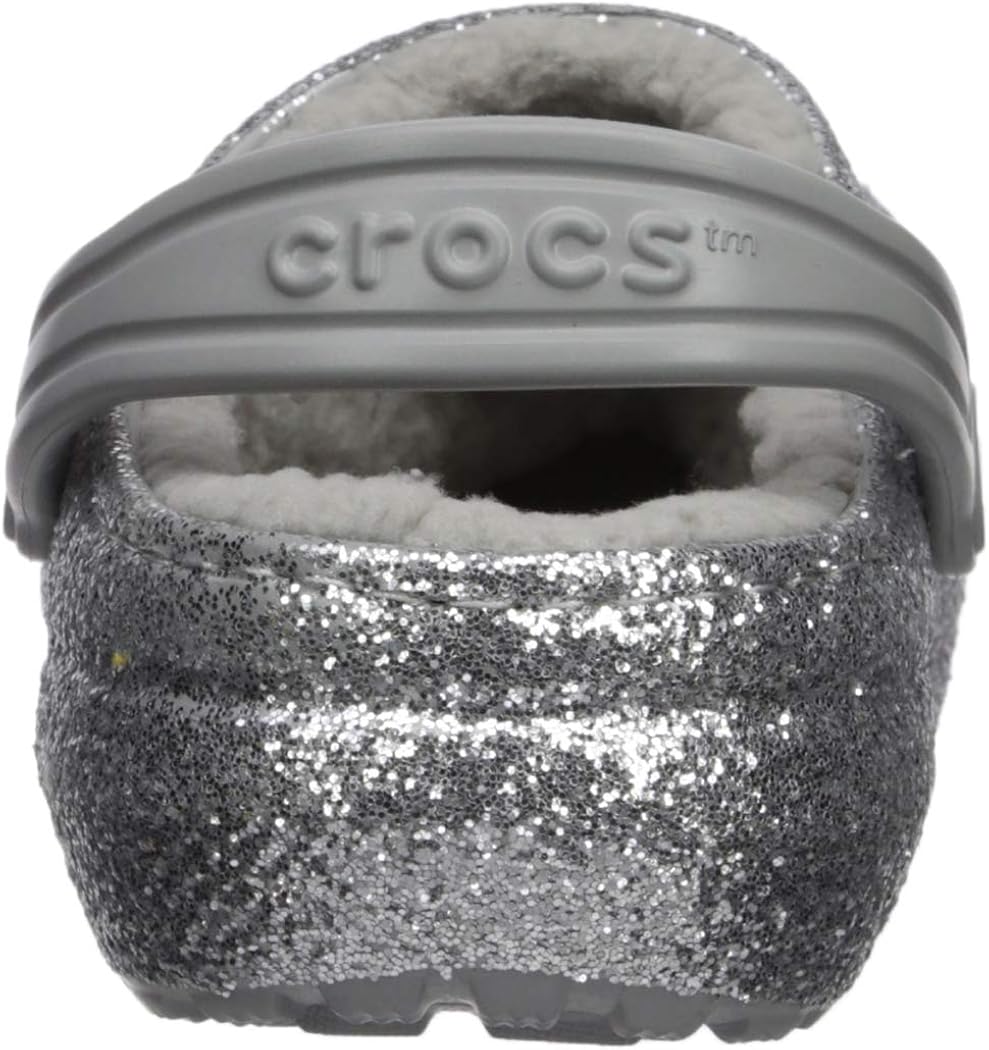 glitter fuzzy crocs