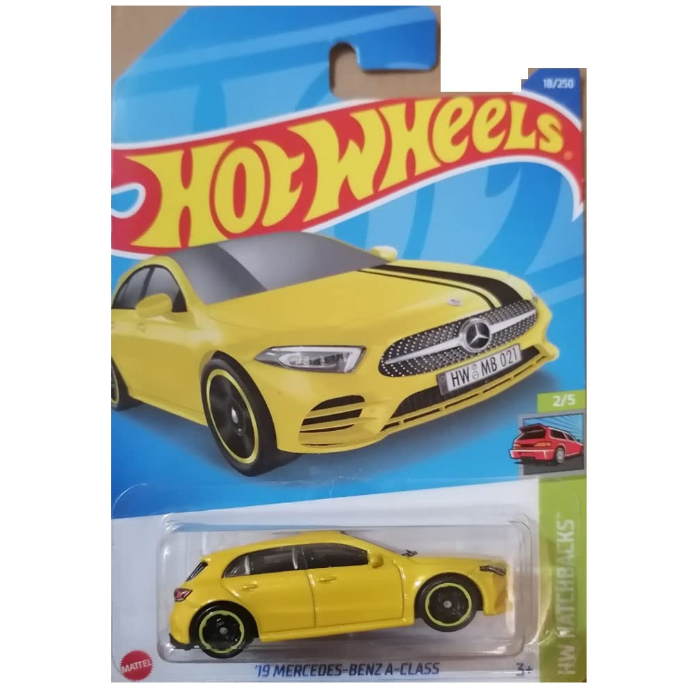 Hot Wheels - ´19 Mercedes-Benz A-Class - HW Hatchbacks 2/5 - HCW78 - Short Card - Yellow - Mattel 2022